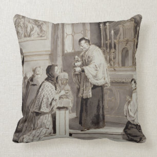 Coussin Les sept sacrements : Communion, 1779 (stylo, brun