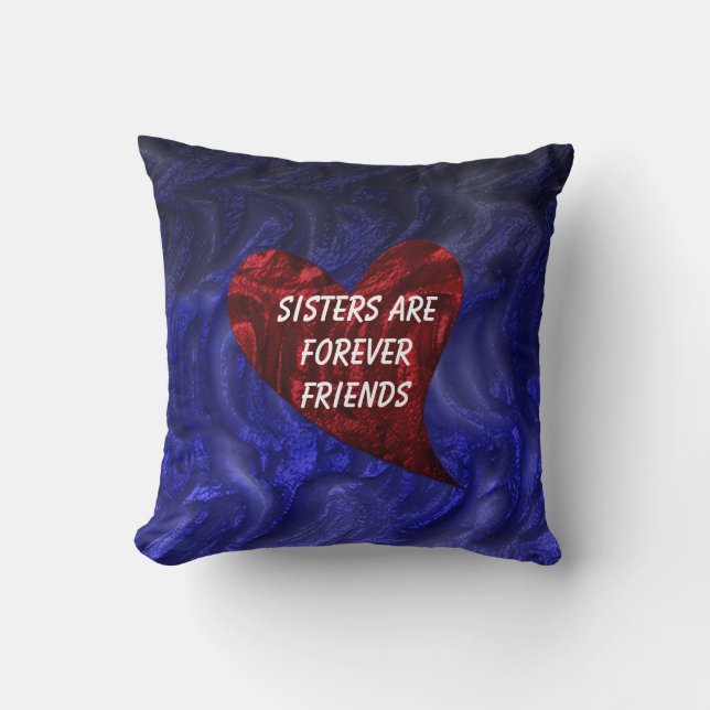 Coussin Les Soeurs Sont Pour Toujours Des Amis Peint Coeur (Recto)
