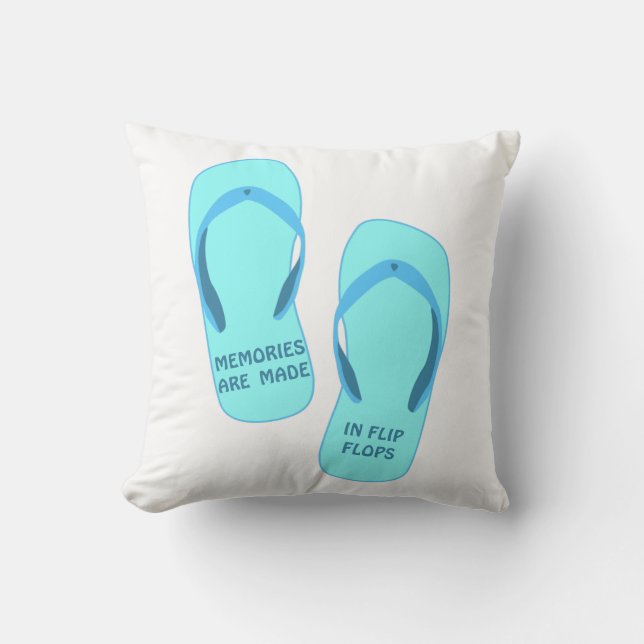 Coussin Les souvenirs sont faits en tongs, design été  (Recto)