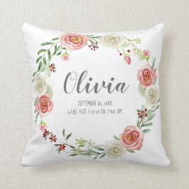 Coussin Les stat de naissance de crèche de bébé rougissent