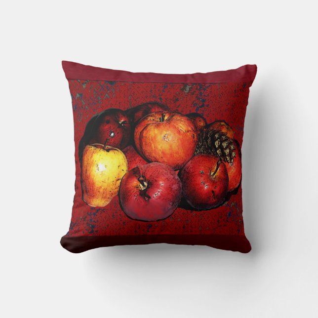 Coussin Les tasses de pommes de Grandmal lancent l'oreille (Recto)