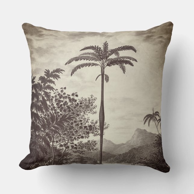 Coussin Les tons gris bohème de la jungle Vintage (Recto)