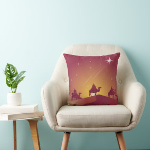 Coussin Les trois rois suivant le thème de Noël étoilé