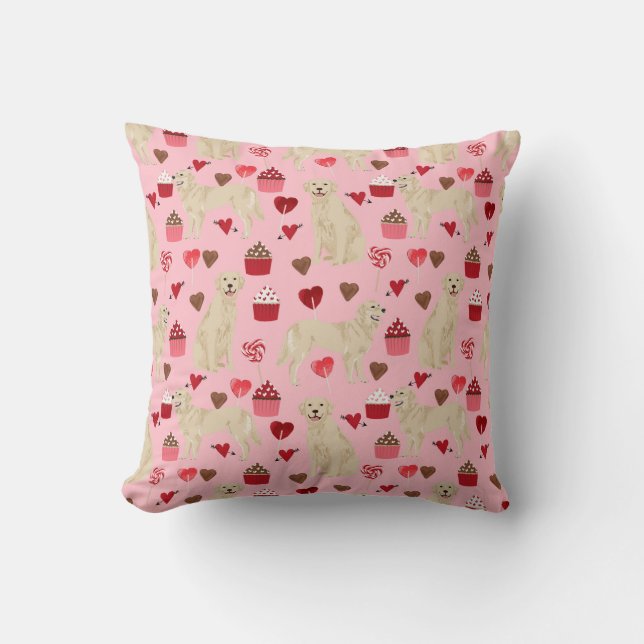 Coussin Les Valentines adorent le chien d'or (Recto)