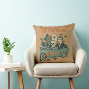 Coussin L'escouade de fantômes sur la route Retro Hallowee