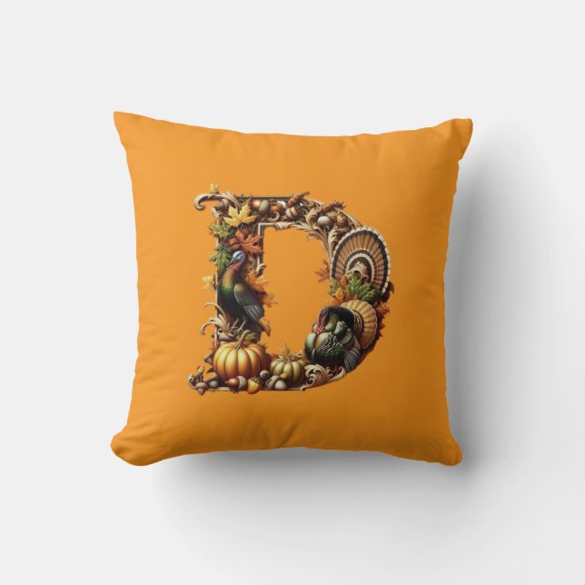 Coussin Letter D Thanksgiving style gift  (Recto)