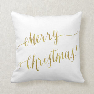 Coussin Lettrage de manuscrit de feuille d'or de Faux de