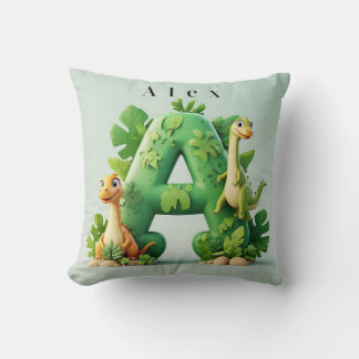 Coussin 🦖 Lettre A de dinosaure mignon Jungle Enfants App