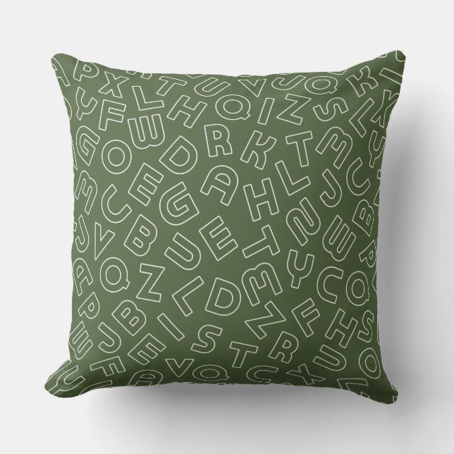 Coussin LETTRE ALLOCULE VERT Olive OEIL OREILLE (Recto)
