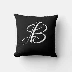 Coussin Lettre B Monogramme Initiale Personnalisée