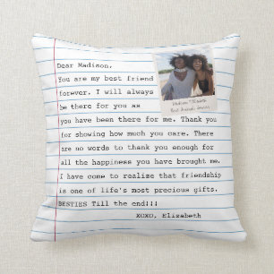 Coussin LETTRE Carnet photo Best Friends moderne Message