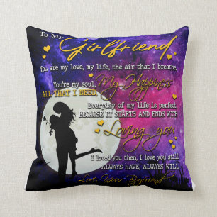 Coussin Lettre D'Amour À Ma Petite Amie Du Petit Amie