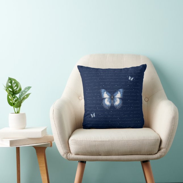Coussin Lettre d'amour des papillons de la Marine (Chaise)