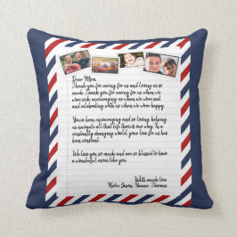 Coussin Lettre d'amour personnalisée Collage photo manuscr