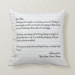 Coussin Lettre d'amour personnalisée manuscrite
