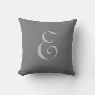 Coussin Lettre E Monogramme Initiale Personnalisée