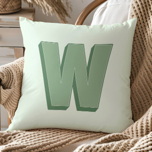 Coussin Lettre Élégante W Monogramme Initiale Personnalisé