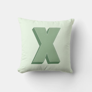 Coussin Lettre Élégante X Monogramme Initial Personnalisé