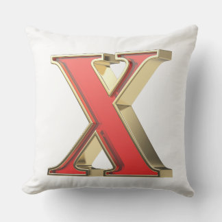Coussin Lettre en verre rouge X