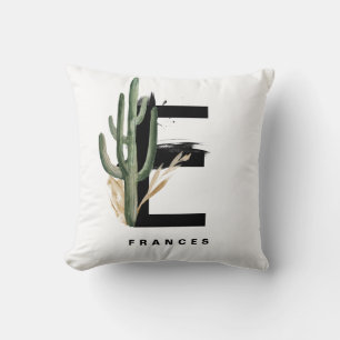 Coussin Lettre F Monogramme Monstère tropicale personnal