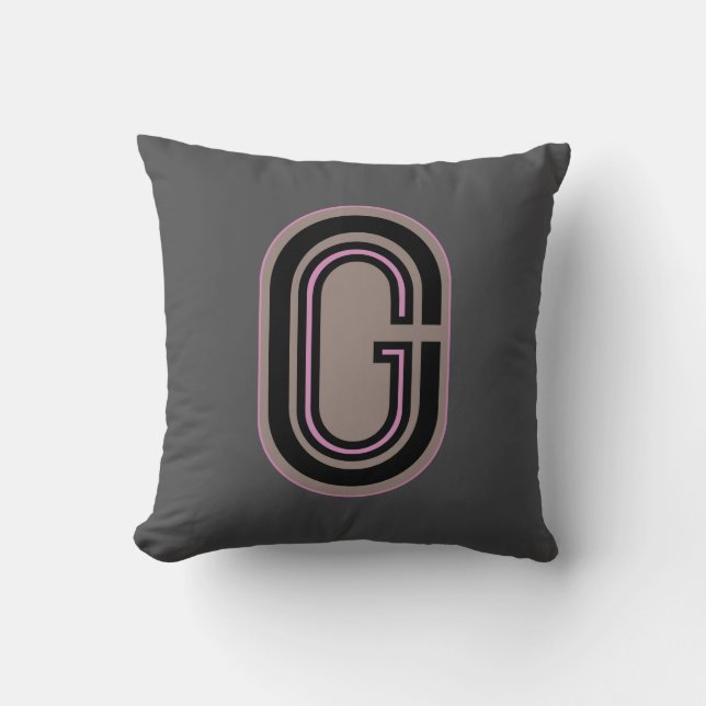 Coussin Lettre G Monogramme Oval Crest (Recto)