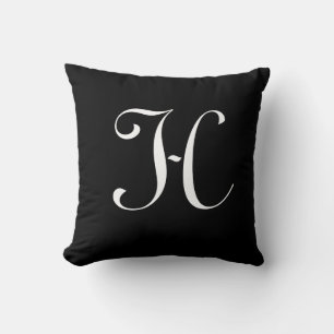 Coussin Lettre H Monogramme Initiale Personnalisée