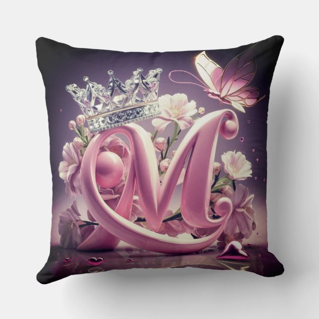 Coussin Lettre initiale M décorative - Monogra personnalis (Verso)