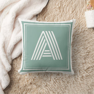 Coussin Lettre Initiale Monogramme Carré Personnalisé