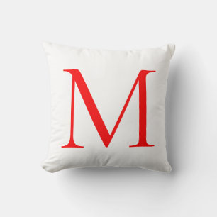 Coussin Lettre initiale rouge blanc monogrammed profession