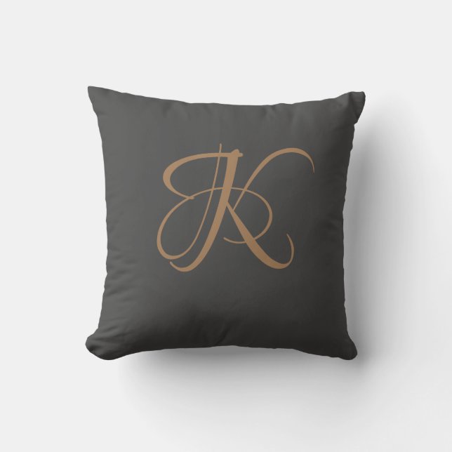 Coussin Lettre K Monogramme Initiale Personnalisée (Recto)