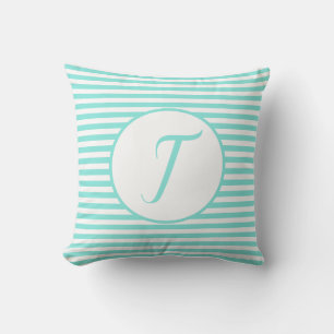 Coussin LETTRE MONOGRAPHIQUE CADRE Turquoise TITRES COUCHO