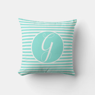 Coussin LETTRE MONOGRAPHIQUE CADRE Turquoise TITRES COUCHO