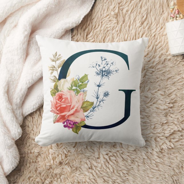 Coussin LETTRE MONOGRAPHIQUE Florale G (Couverture)