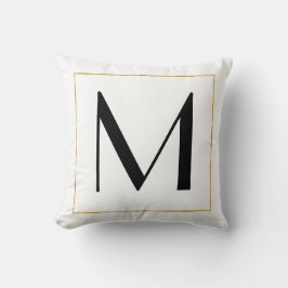 COUSSIN LETTRE MONOGRAPHIQUE PERSONNALISÉE EN BLANC D'OR