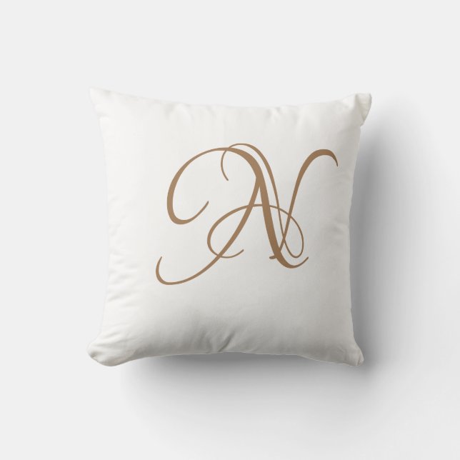 Coussin Lettre N Monogramme Initiale Personnalisée (Recto)