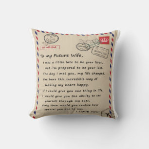Coussin Lettre personnalisée à ma future épouse