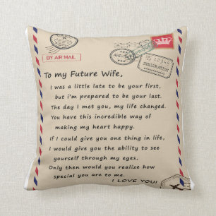Coussin Lettre personnalisée à ma future femme