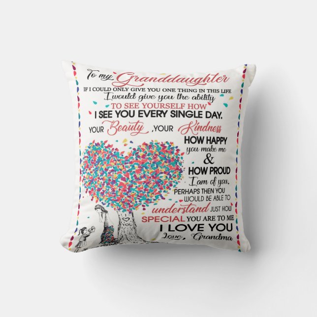 Coussin Lettre Personnalisée À Ma Petite-Fille De Gran (Recto)