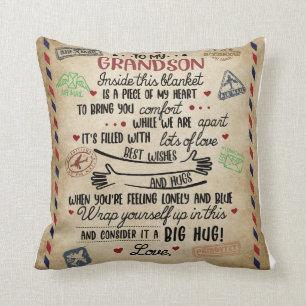 Coussin Lettre Personnalisée À Mon Grand-Fils, Cadeau D'