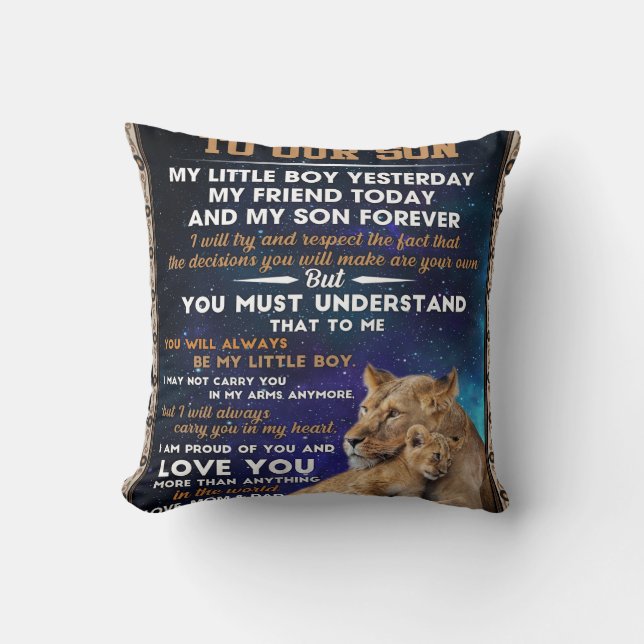 Coussin Lettre Personnalisée À Notre Fils, Cadeau D'Annive (Recto)