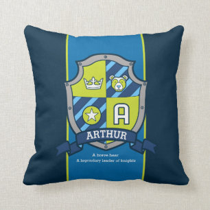 Coussin Lettre Un nom signifiant Arthur ours coutume