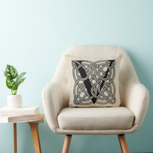 Coussin Lettre V Monogramme Impression de nœud celtique vi