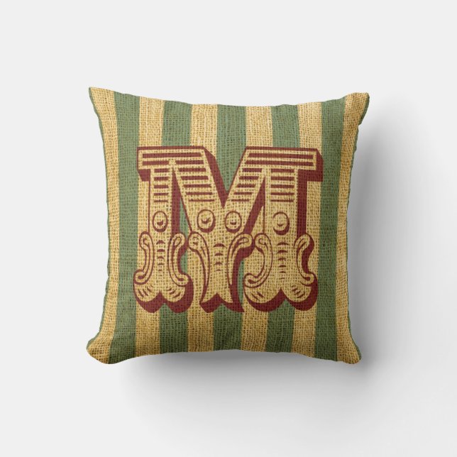 Coussin Lettre vintage M de cirque (Recto)