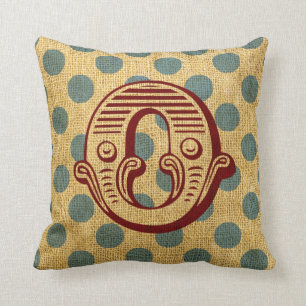 Coussin Lettre vintage O de cirque