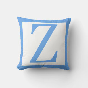 Coussin Lettre Z Bordure Bleu Bébé