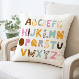 Coussin Lettres alphabet colorées Coussin, ABC