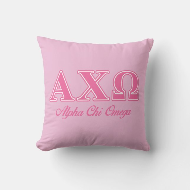 Coussin Lettres Alphi Chi Omega rose (Recto)