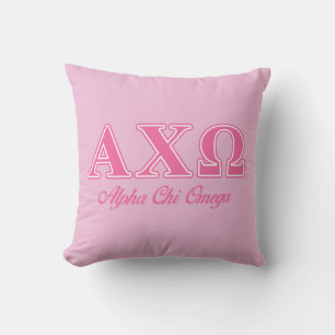 Coussin Lettres roses d'Omega de Chi d'Alphi