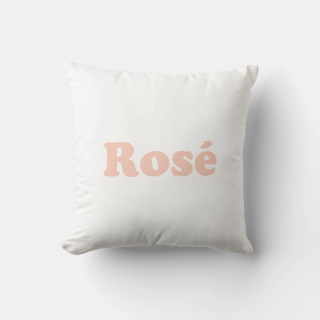 Coussin Lettres Roses "Roses" rose pâle blanc (Recto)