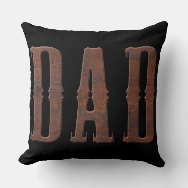 Coussin Lettres sculptées en bois DAD | FÊTE DES PÈRES (Recto)